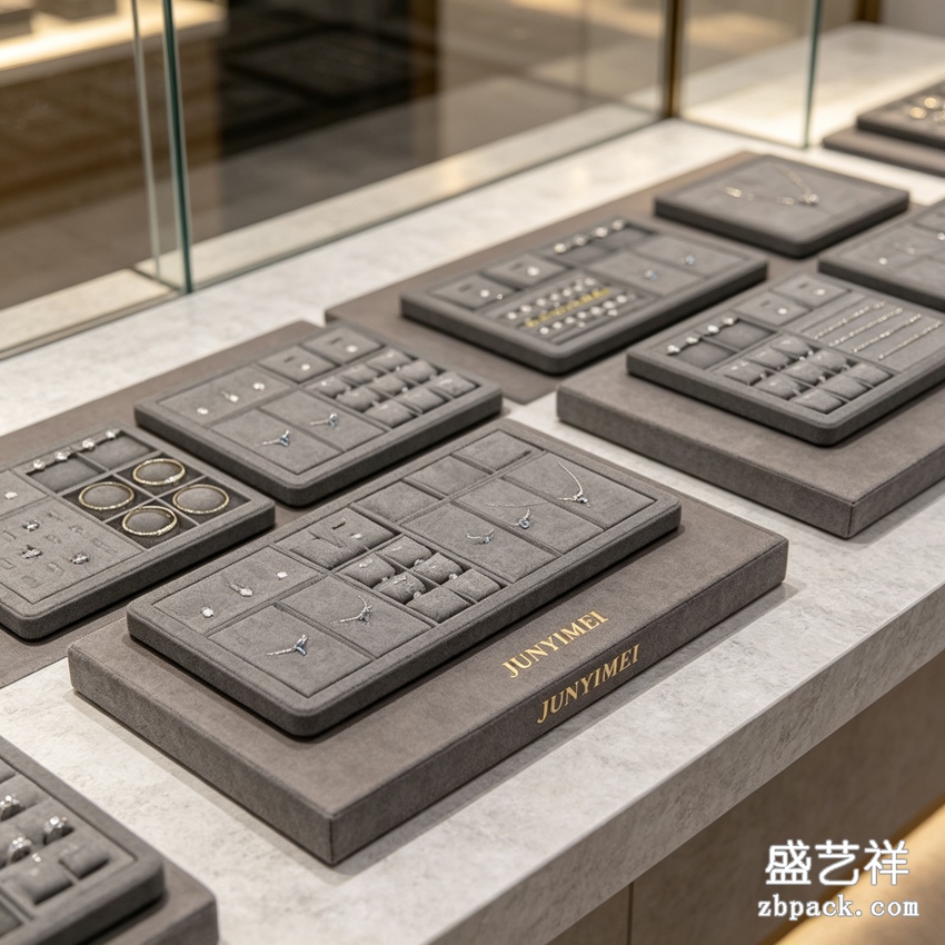 灰色可嵌套组合首饰托盘 珠宝摆台 TP45 | Grey Nestable Combined Jewelry Tray TP45 - 细节图2