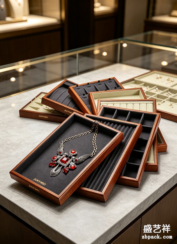 实木边框多规格珠宝托盘 TP48 | Wood‑Frame Multi‑Size Jewelry Tray TP48 - 细节图3