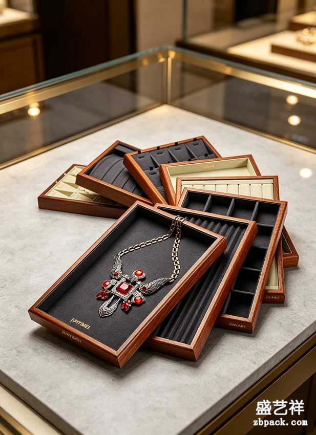 实木边框多规格珠宝托盘 TP48 | Wood‑Frame Multi‑Size Jewelry Tray TP48 - 细节图4