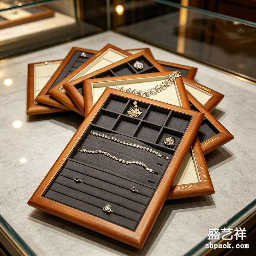 实木多组合多功能珠宝托盘 TP56 | Wood Multi‑Function Combined Jewelry Tray TP56 - 细节图4
