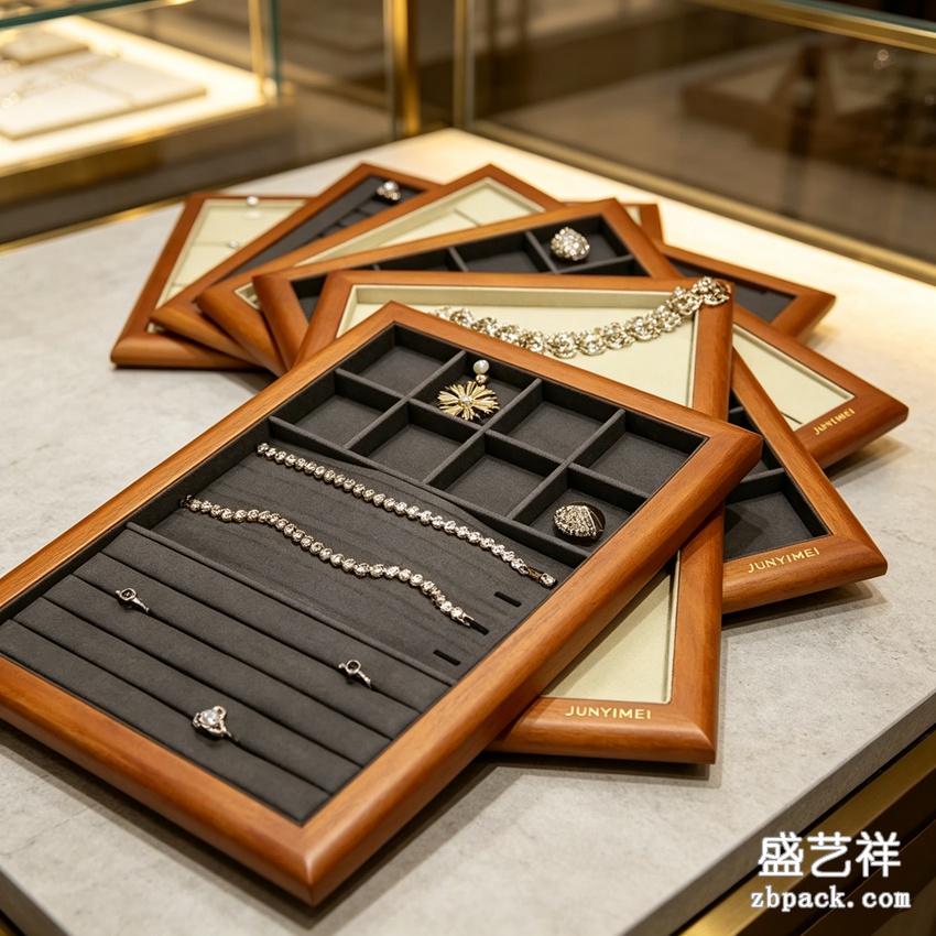 实木多组合多功能珠宝托盘 TP56 | Wood Multi‑Function Combined Jewelry Tray TP56