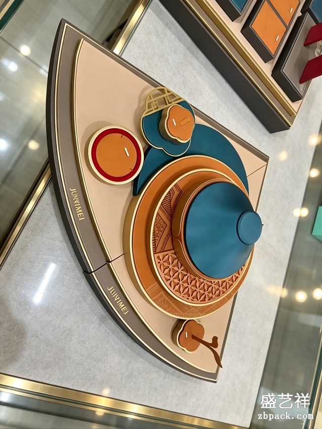 新中式扇形组合珠宝展示台 DJ04 | Chinese Fan‑Shape Jewelry Display Stand DJ04 - 细节图2