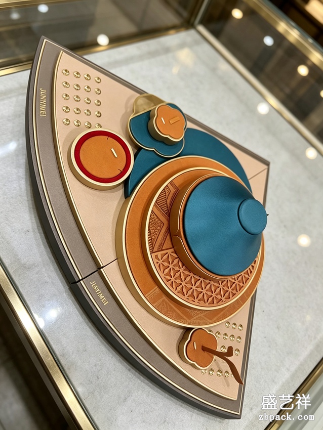 新中式扇形组合珠宝展示台 DJ04 | Chinese Fan‑Shape Jewelry Display Stand DJ04 - 细节图3