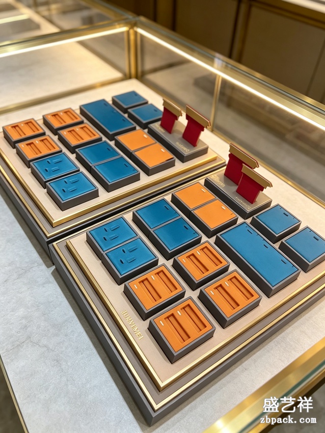 蓝橙撞色模块化首饰陈列套装 DJ05 | Blue‑Orange Modular Jewelry Display Set DJ05