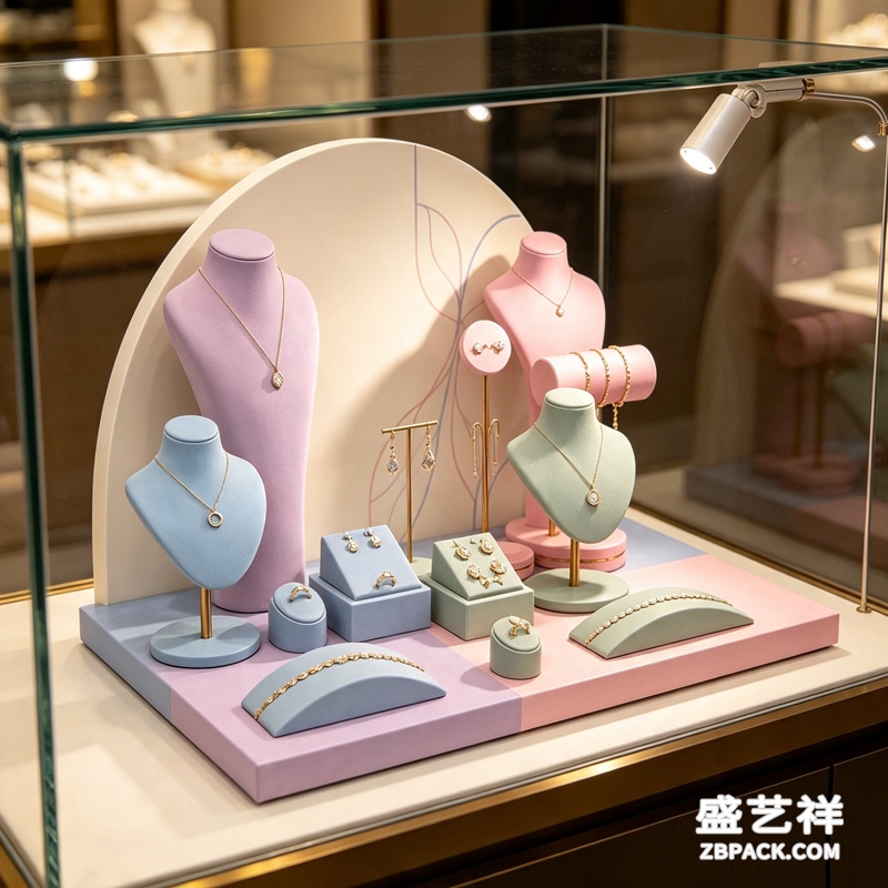 马卡龙多彩撞色珠宝橱窗套装 CC40 | Macaron Multi‑Color Jewelry Window Display Set CC40 - 细节图2