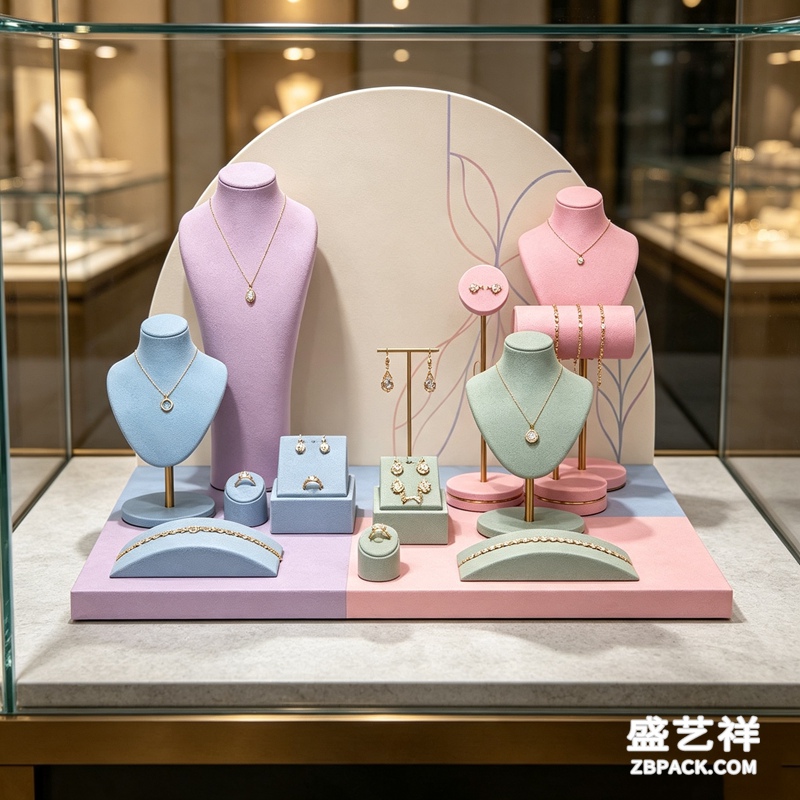 马卡龙多彩撞色珠宝橱窗套装 CC40 | Macaron Multi‑Color Jewelry Window Display Set CC40