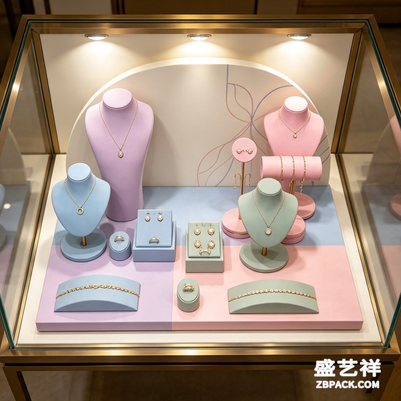 马卡龙多彩撞色珠宝橱窗套装 CC40 | Macaron Multi‑Color Jewelry Window Display Set CC40 - 细节图3