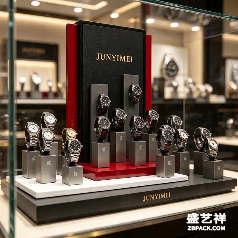 黑红白腕表专柜橱窗展示套装 CC44 | Black-Red-White Watch Counter Display Set CC44