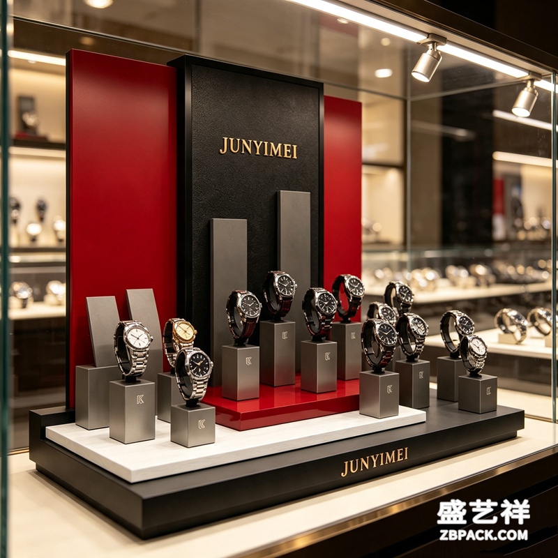 黑红白腕表专柜橱窗展示套装 CC44 | Black-Red-White Watch Counter Display Set CC44 - 细节图2