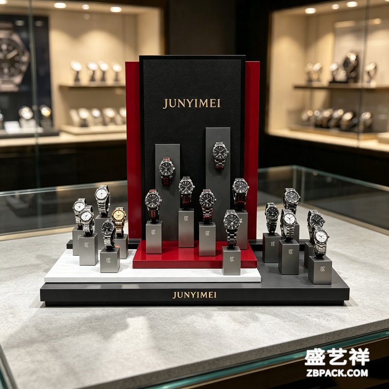 黑红白腕表专柜橱窗展示套装 CC44 | Black-Red-White Watch Counter Display Set CC44 - 细节图3