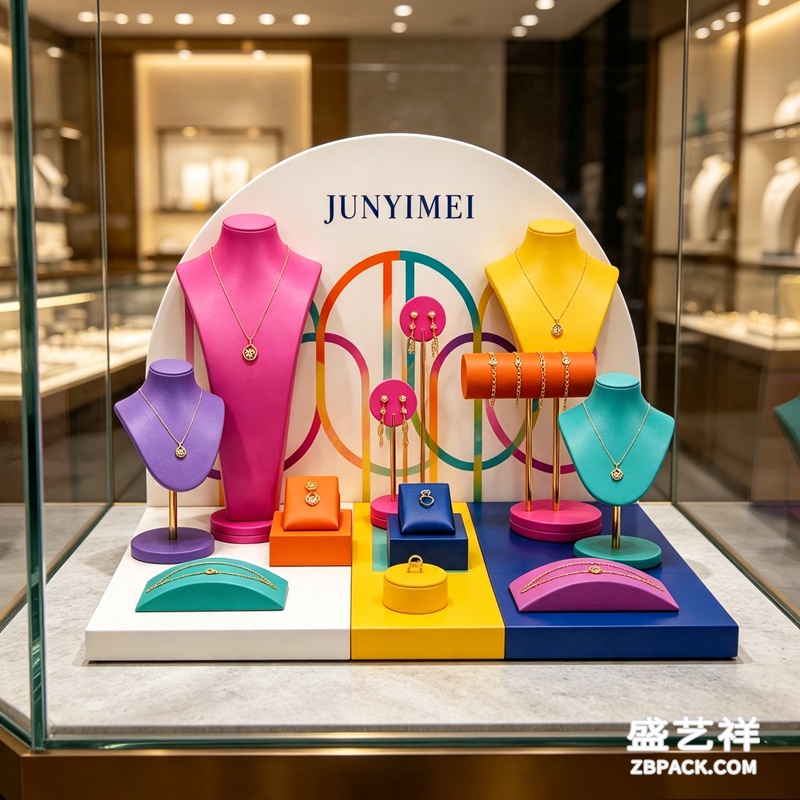 马卡龙多彩撞色艺术珠宝橱窗套装 CC51 | Macaron Color‑Block Art Jewelry Window Set CC51