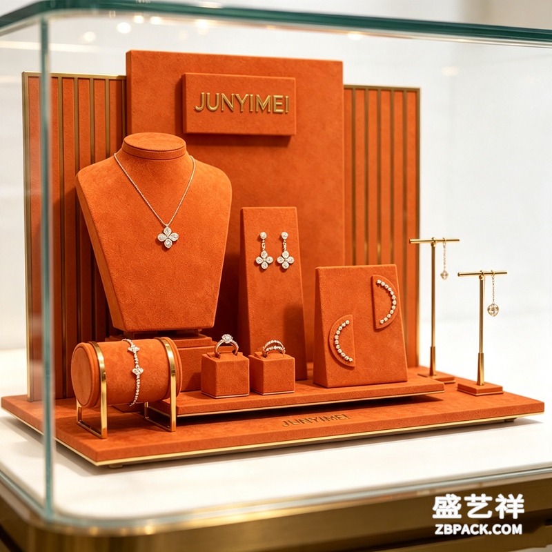 爱马仕橙金属竖纹珠宝柜台展示套装 CC54 | Hermès‑Orange Metal Vertical‑Strip Jewelry Set CC54