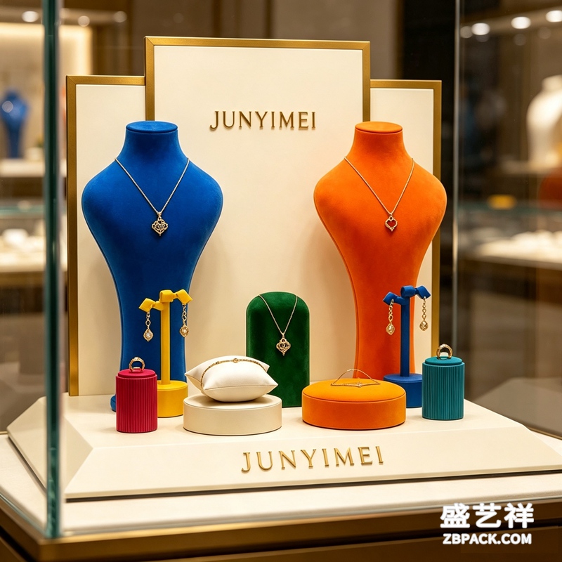 撞色人体模特珠宝橱窗展示套装 CC55 | Contrast‑Color Mannequin Jewelry Display Set CC55 - 细节图4