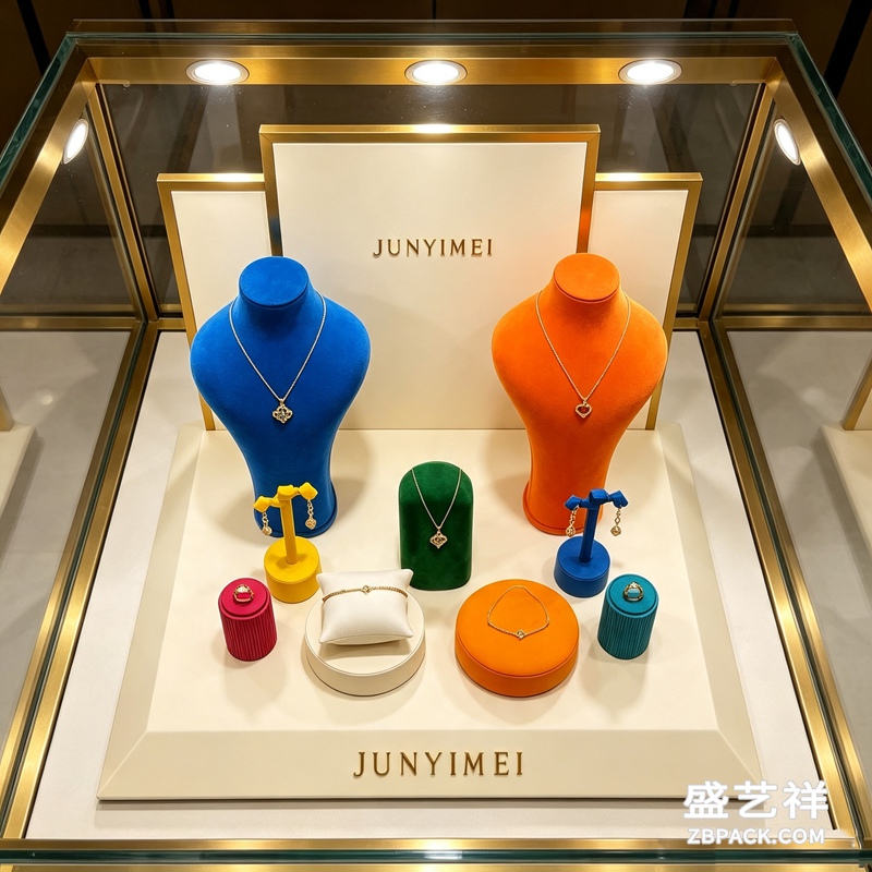 撞色人体模特珠宝橱窗展示套装 CC55 | Contrast‑Color Mannequin Jewelry Display Set CC55 - 细节图3