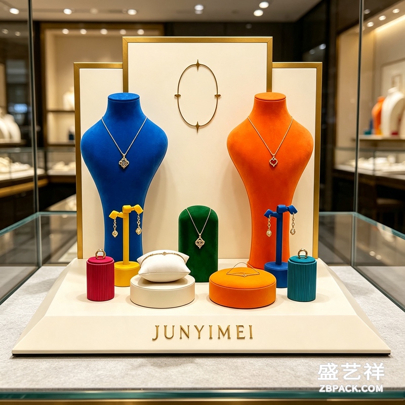 撞色人体模特珠宝橱窗展示套装 CC55 | Contrast‑Color Mannequin Jewelry Display Set CC55