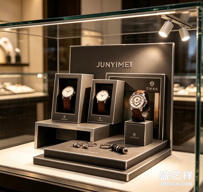 高级灰金属边框腕表柜台展示套装 CC57 | Premium‑Grey Metal‑Frame Watch Display Set CC57 - 细节图4