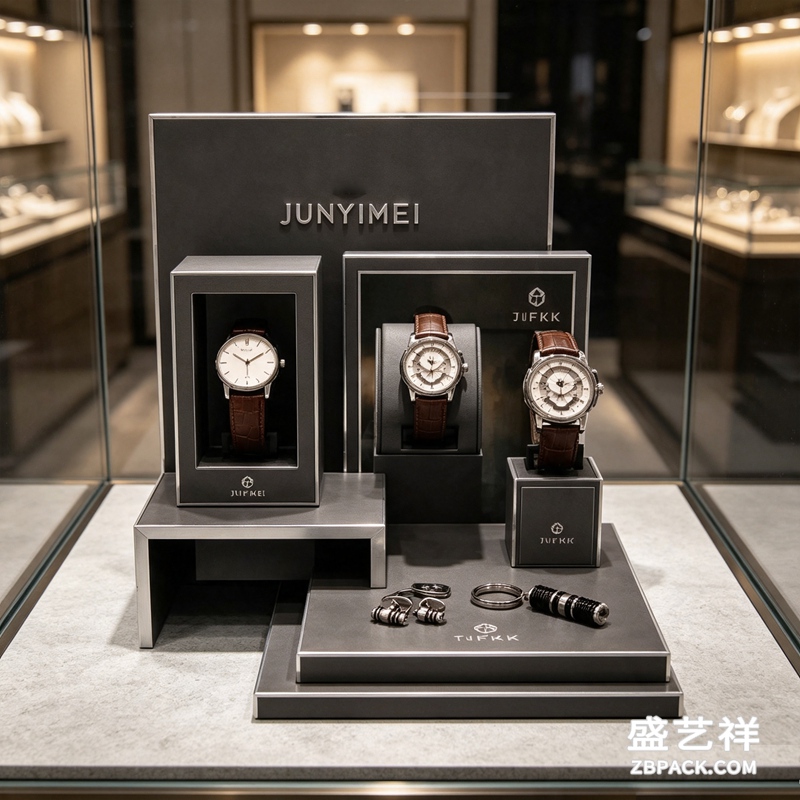 高级灰金属边框腕表柜台展示套装 CC57 | Premium‑Grey Metal‑Frame Watch Display Set CC57 - 细节图2