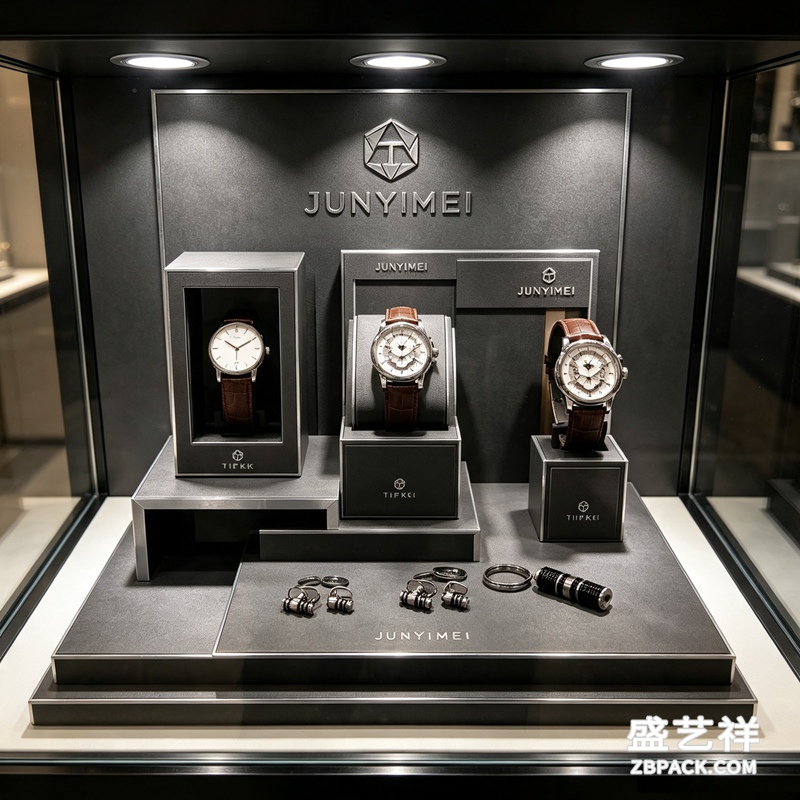 高级灰金属边框腕表柜台展示套装 CC57 | Premium‑Grey Metal‑Frame Watch Display Set CC57