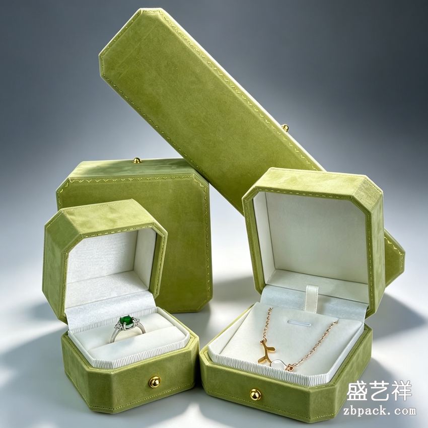 八角绒布首饰盒ZBH11 | Octagonal Velvet Jewelry Box ZBH11